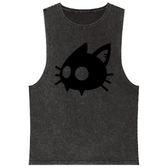 cat face Mineral Wash Tank Tops