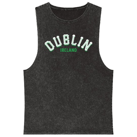 Dublin Ireland Vintage Irish Capital Mineral Wash Tank Tops