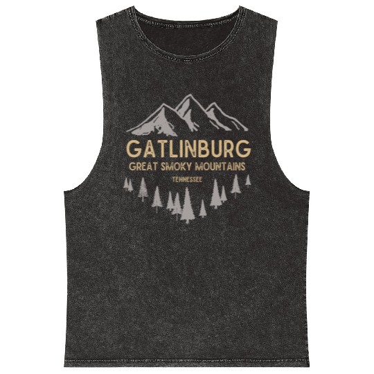 Gatlinburg Tennessee Great Smoky Mountains Mineral Wash Tank Tops