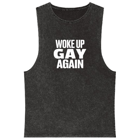 Gay Couple Homosexual LGBTQ Queer Pride Mineral Wash Tank Tops