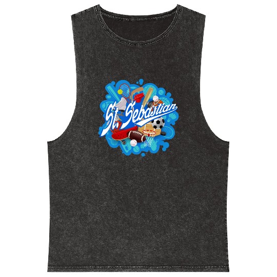 St Sebastian Patron Saint Of Sports Catholic Athl Mineral Wash Tank Tops