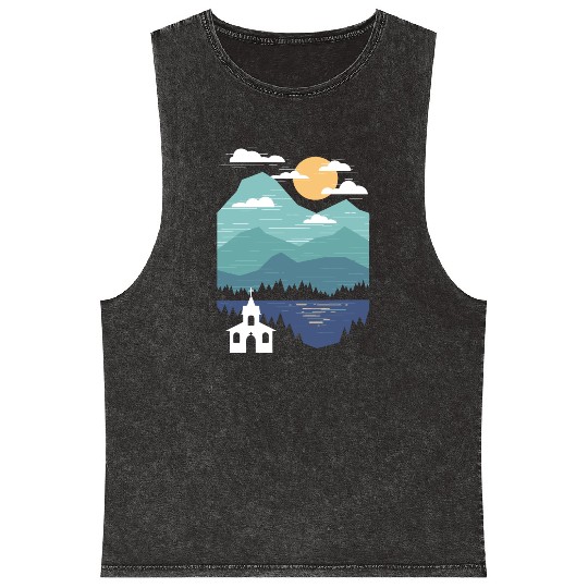 Church On The Water Mineral Wash Tank Tops