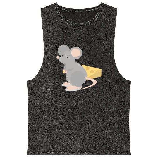 peggy the little grey mouse Mineral Wash Tank Tops