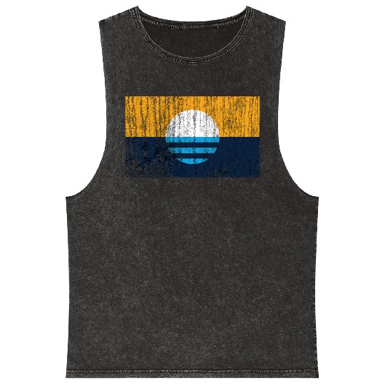 People'S Flag Of Milwaukee Vintage Style Distresse Mineral Wash Tank Tops