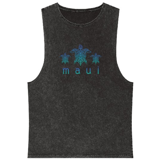 Maui Turtle Hawaii Maui Honolulu Aloha Hula Gift Mineral Wash Tank Tops