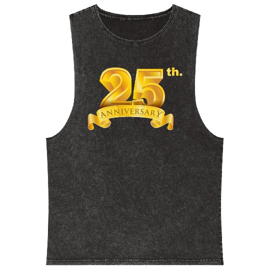 25th anniversary & birth day luxury golden number Mineral Wash Tank Tops