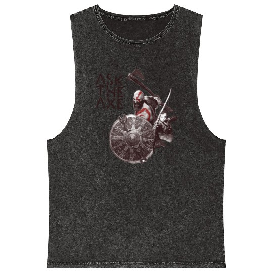 God Of War Ask The Axe Mineral Wash Tank Tops