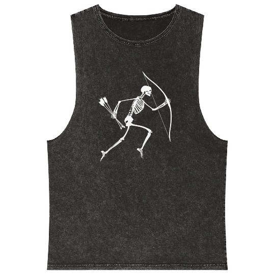 funny Archery skeleton Archer Halloween gift Mineral Wash Tank Tops