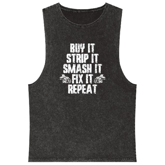 Buy Strip Smash Fix Repeat Demolition Derby Car Mineral Wash Tank Tops