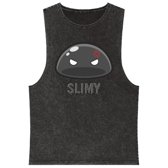 Cute Black Dungeon Slime Monster Weird Anime Mineral Wash Tank Tops
