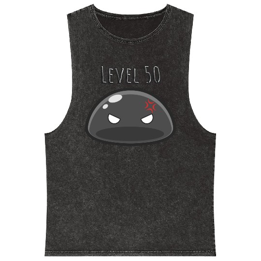 Cute Black Dungeon Slime Monster Weird Anime Mineral Wash Tank Tops