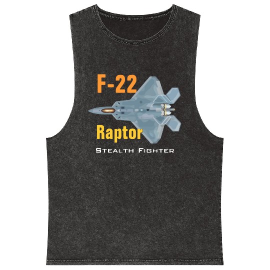 F 22 Raptor stealth fighter Mineral Wash Tank Tops