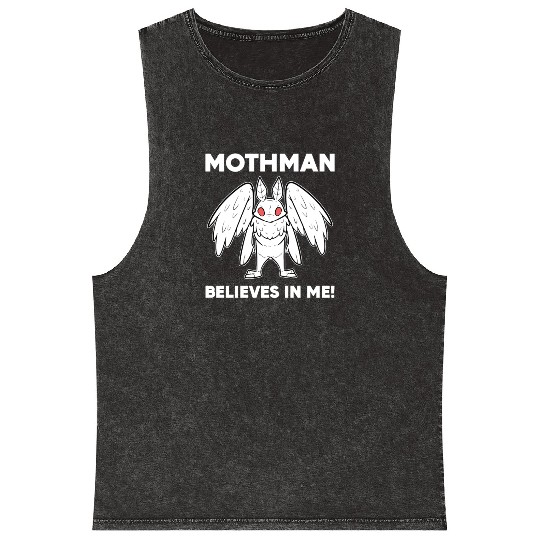 Mothman Believes In Me Mineral Wash Tank Tops