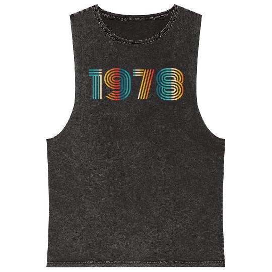 1978 Vintage Birthday since in 1978 Mineral Wash Tank Tops