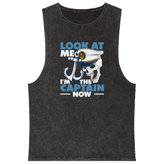 Captain Boat Lovers Fishermen Sailing Boating Mineral Wash Tank Tops