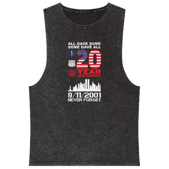 Patriot Day Never Forget 9 11 2001 Anniversary Mineral Wash Tank Tops