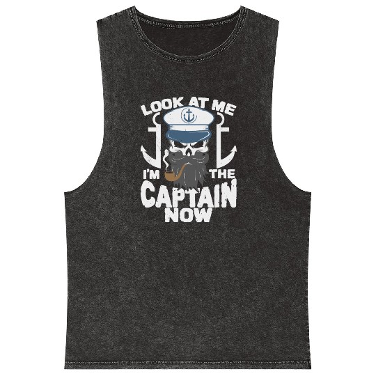 Captain Boat Lovers Fishermen Sailing Boating Mineral Wash Tank Tops
