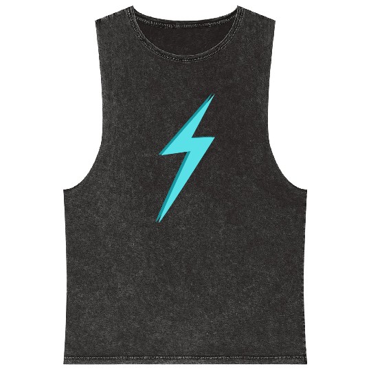 Lightning Bolt Blue Mineral Wash Tank Tops