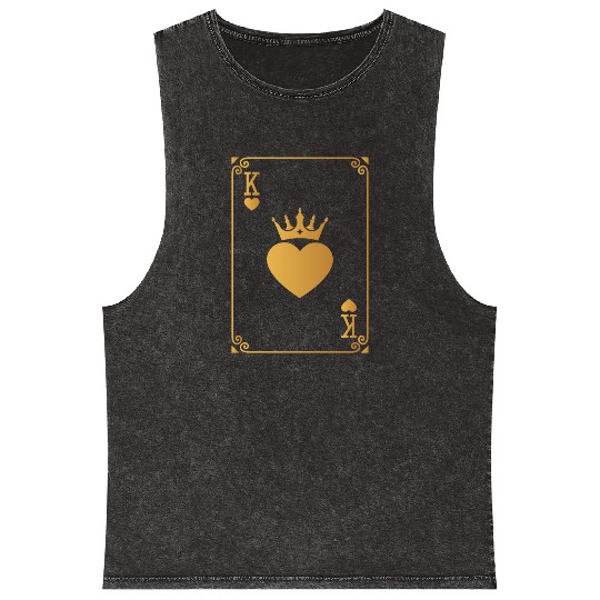 King of Hearts King Queen Couple Halloween Costume Mineral Wash Tank Tops