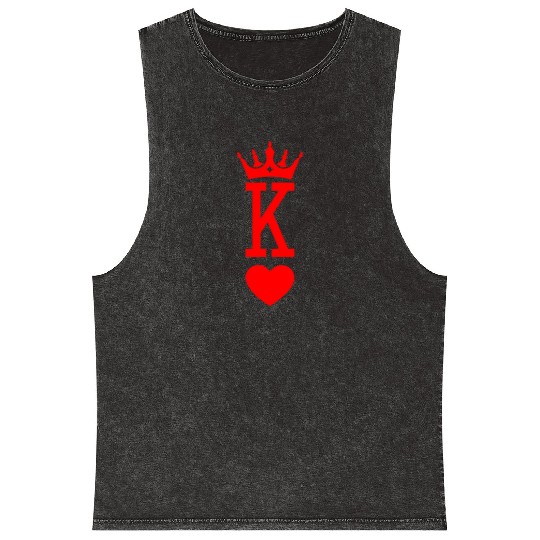 King of Hearts King Queen Couple Halloween Costume Mineral Wash Tank Tops