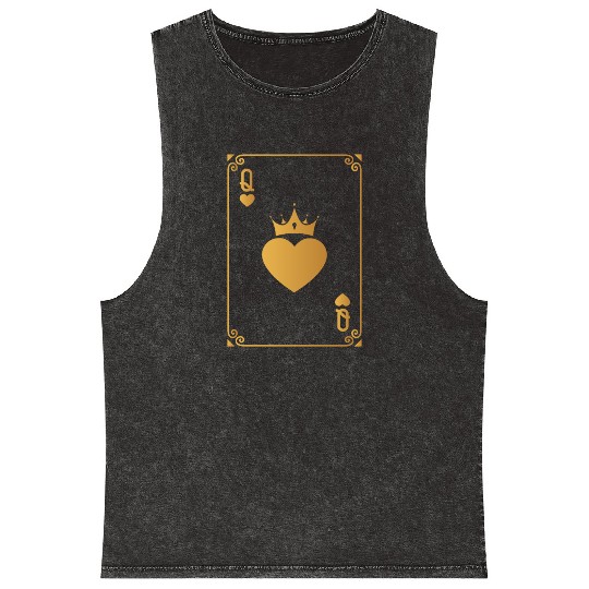 Queen of Heart King Queen Couple Halloween Costume Mineral Wash Tank Tops