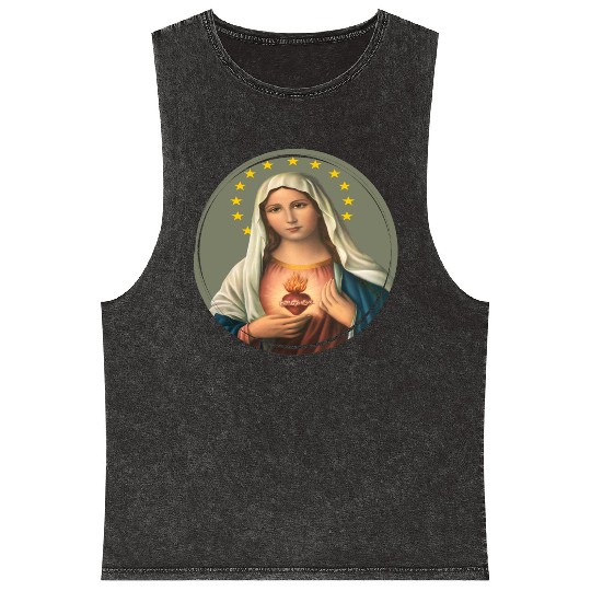 Virgin mary madonna maria ave maria catholic bibel Mineral Wash Tank Tops