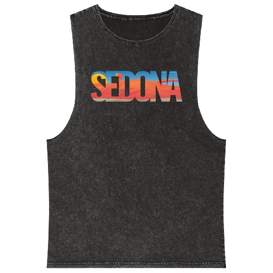 Sedona Arizonna Scenic Typography Mineral Wash Tank Tops