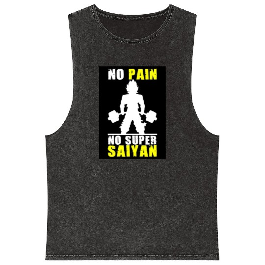 Anime Gym demon Mineral Wash Tank Tops