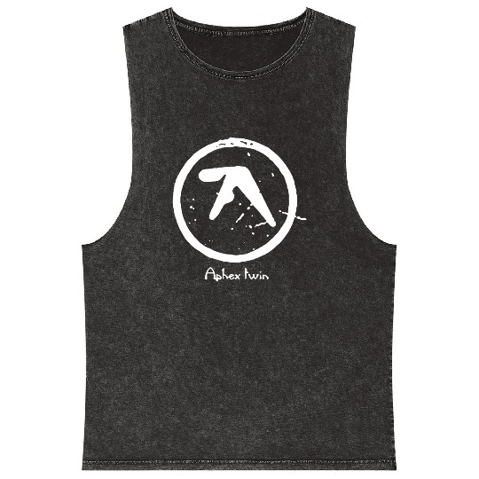 Aphex Twin Logo Mineral Wash Tank Tops