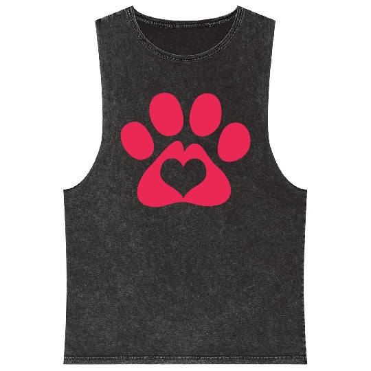 Dog Paw Adopt A Pet Dog Rescue Mineral Wash Tank Tops