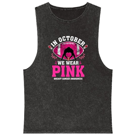 October We Wear Pink Mineral Wash Tank Tops Breast Cancer Awareness
