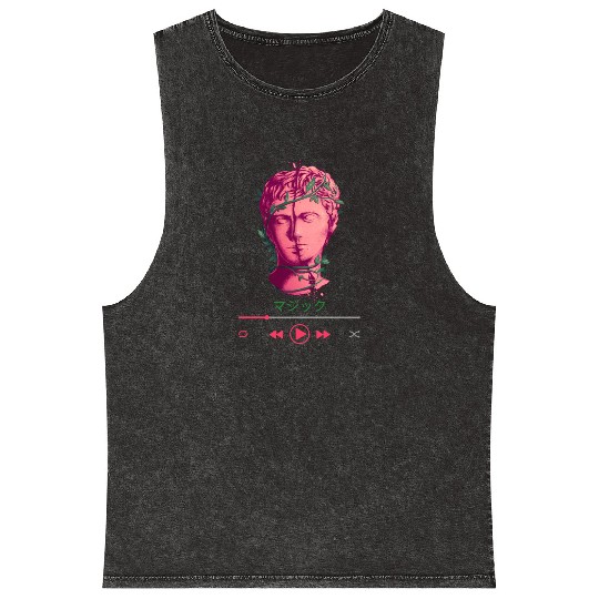 Greek Bust with Ivy Japanese Aesthetic Mineral Wash Tank Tops