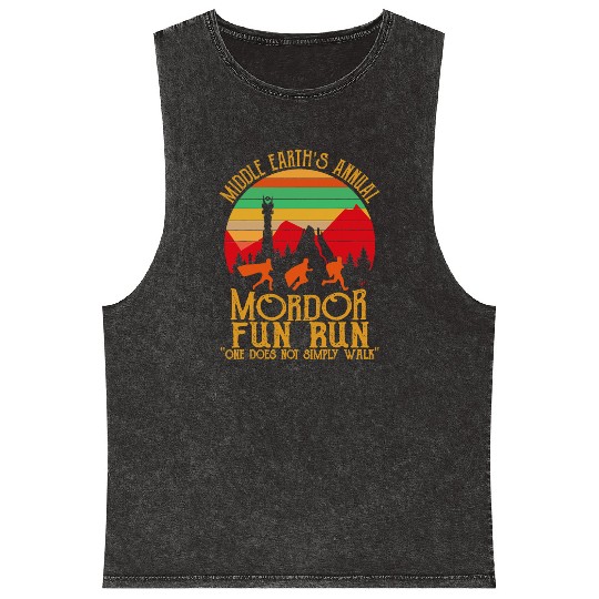 Mordor Fun Run One läuft nicht einfach Vintage Mineral Wash Tank Tops
