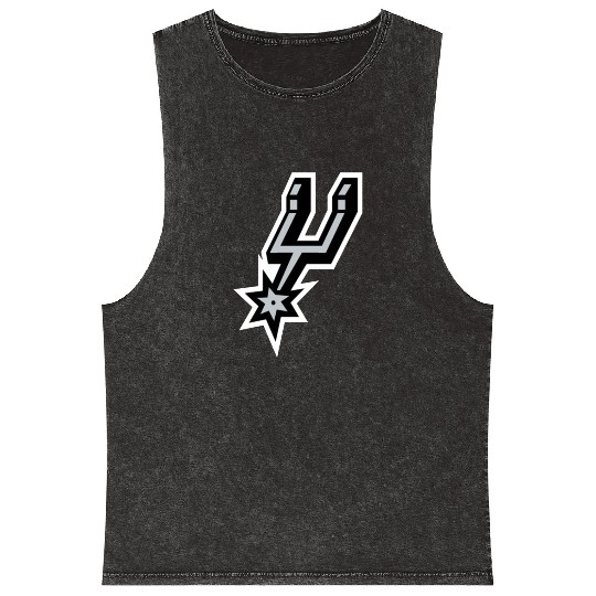 San Antonio Spurs logo Mineral Wash Tank Tops
