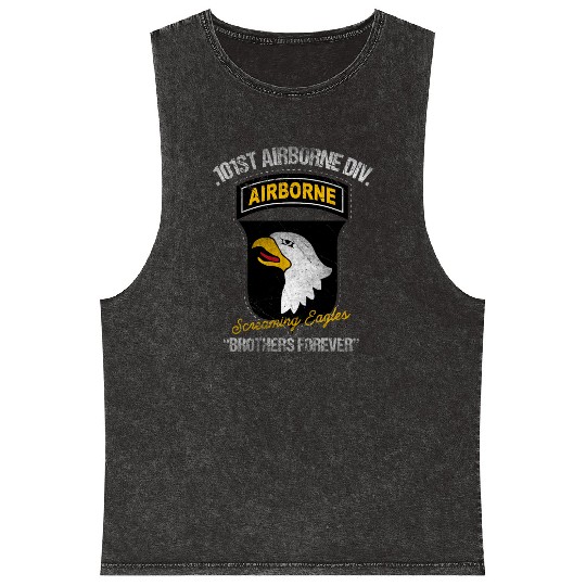 101st Airborne Division US Army Veteran Mineral Wash Tank Tops