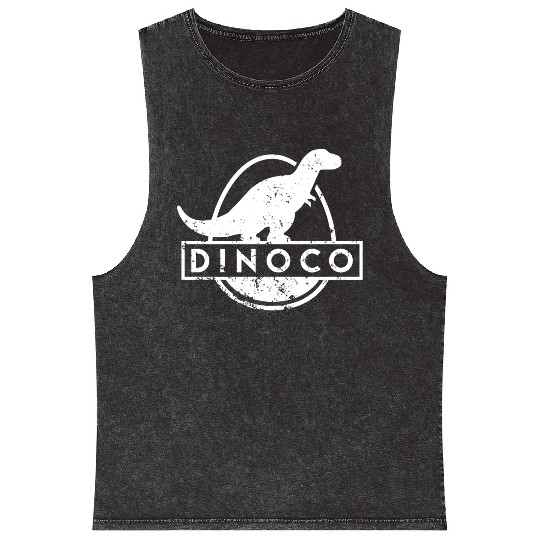 Dinoco White Distressed Mineral Wash Tank Tops