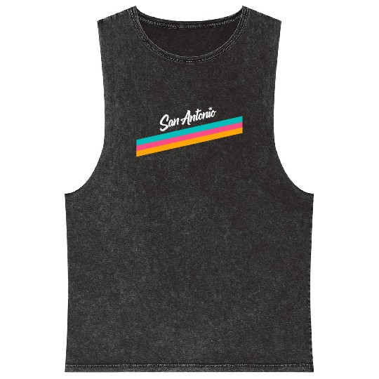 San Antonio Spurs Logo Mineral Wash Tank Tops