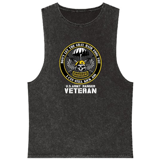 US Army Ranger Army Dad Military Veterans Day Mineral Wash Tank Tops