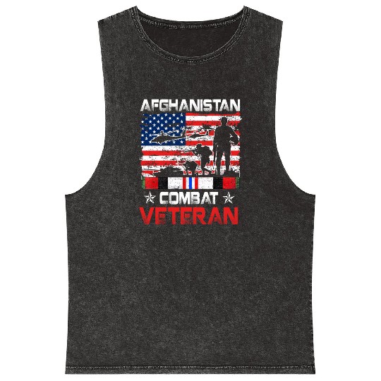 Afghanistan Combat Veteran US Veteran Military Mineral Wash Tank Tops
