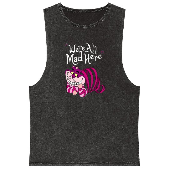 Cheshire Cat Were all Mad Here Cat 1669 Mineral Wash Tank Tops