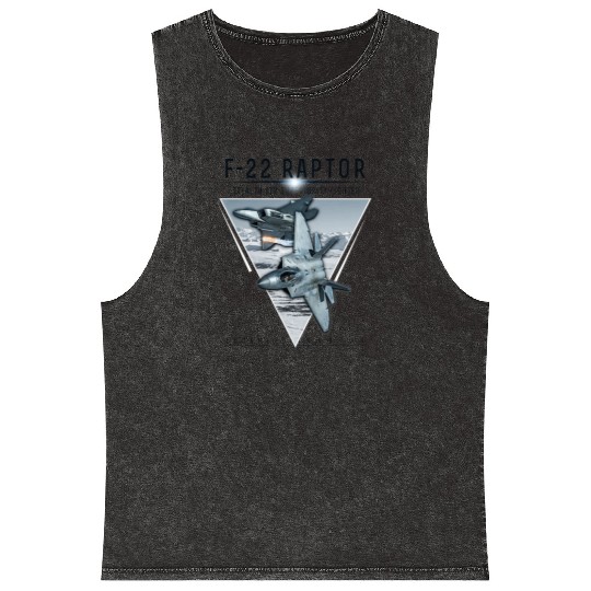 Aircraft Army US Airborne Fighter Pilot Mineral Wash Tank Tops