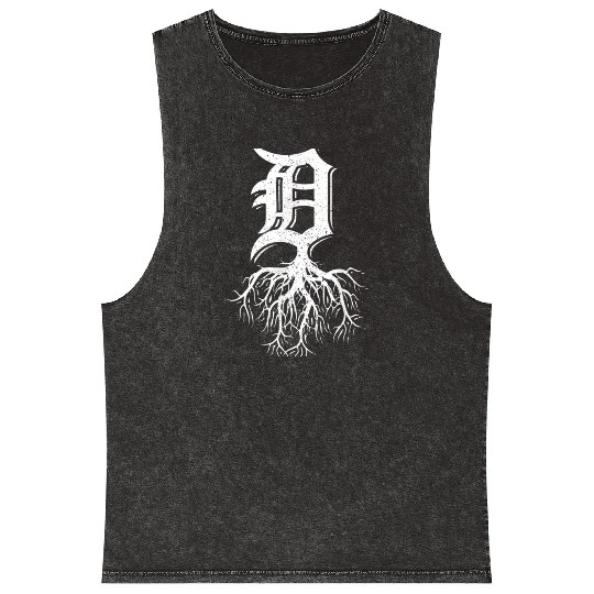 Detroit Roots Michigan American Born Rooted 2426 Mineral Wash Tank Tops