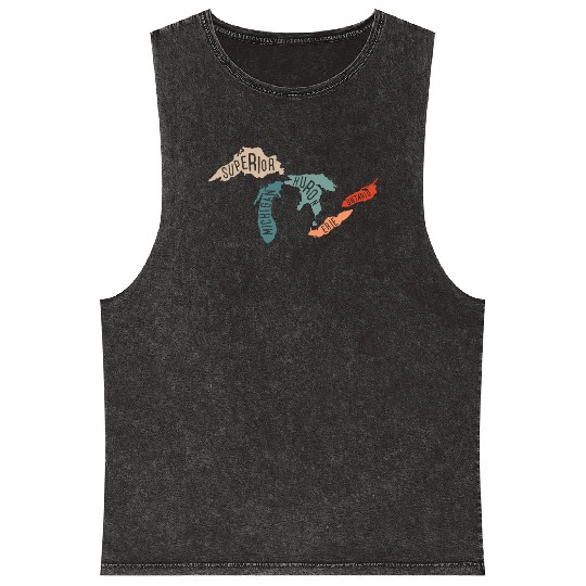 Great lakes USA, Michigan Lake Erie Lake Mineral Wash Tank Tops