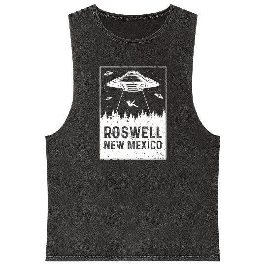 Roswell New Mexico UFO Alien Mineral Wash Tank Tops