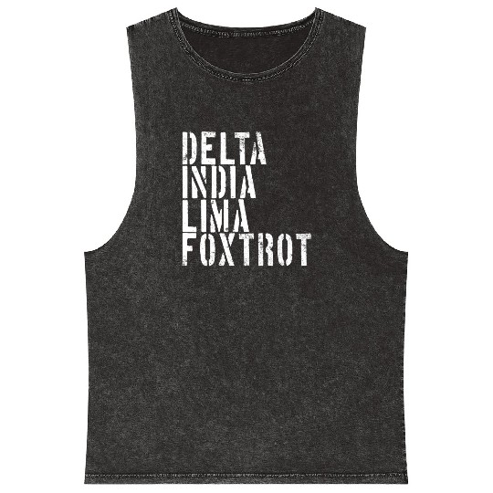 Delta India Lima Foxtrot Phonetic Hot Dad Men's Mineral Wash Tank Tops