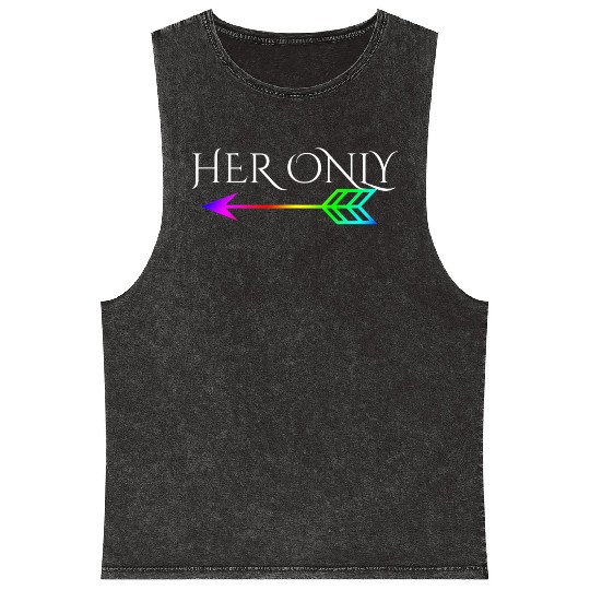 Cute Gay Couple Lesbian Valentines Day T Her Only Mineral Wash Tank Tops