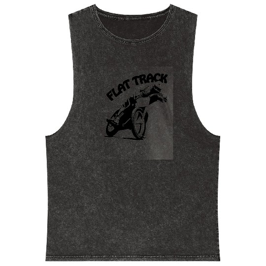 Flat Track Motorcycle Racing Mens Unisex Crew Neck Mineral Wash Tank Tops
