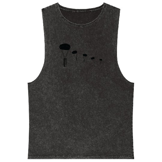 Parachute Bullet Paratrooper Airborne Army Mineral Wash Tank Tops