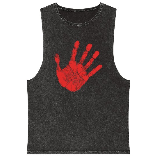Red Hand - Supporter of MMIW Mineral Wash Tank Tops