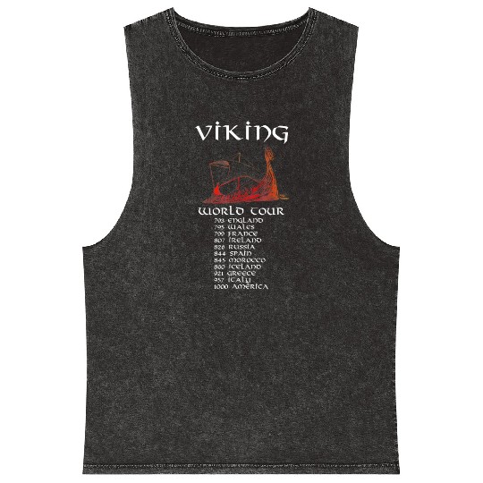 Viking World Tour Valiant Viking Warriors Mineral Wash Tank Tops